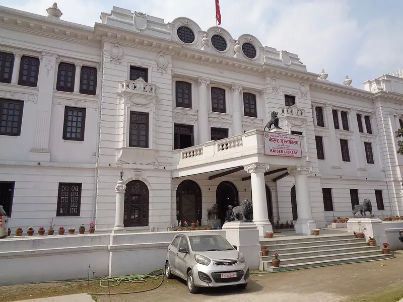 A large white palace with columns and a grand entrance
