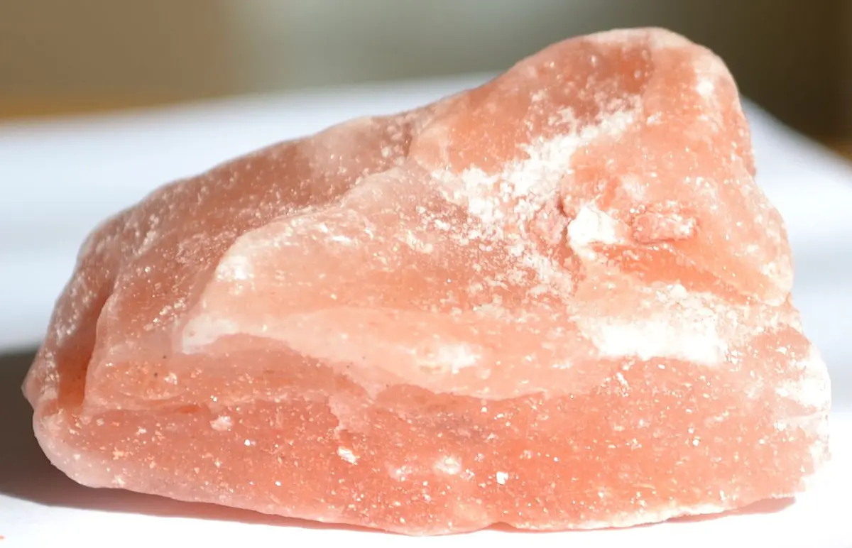 Pink, glassy lumps of rock salt.