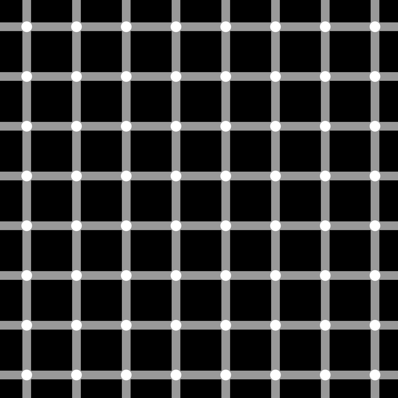 A black background with gray lines crossing and white dots where they meet