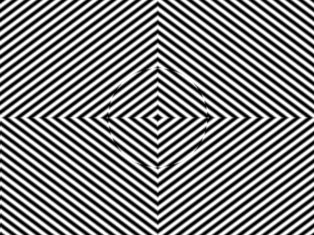 A moving pattern of black and white lines