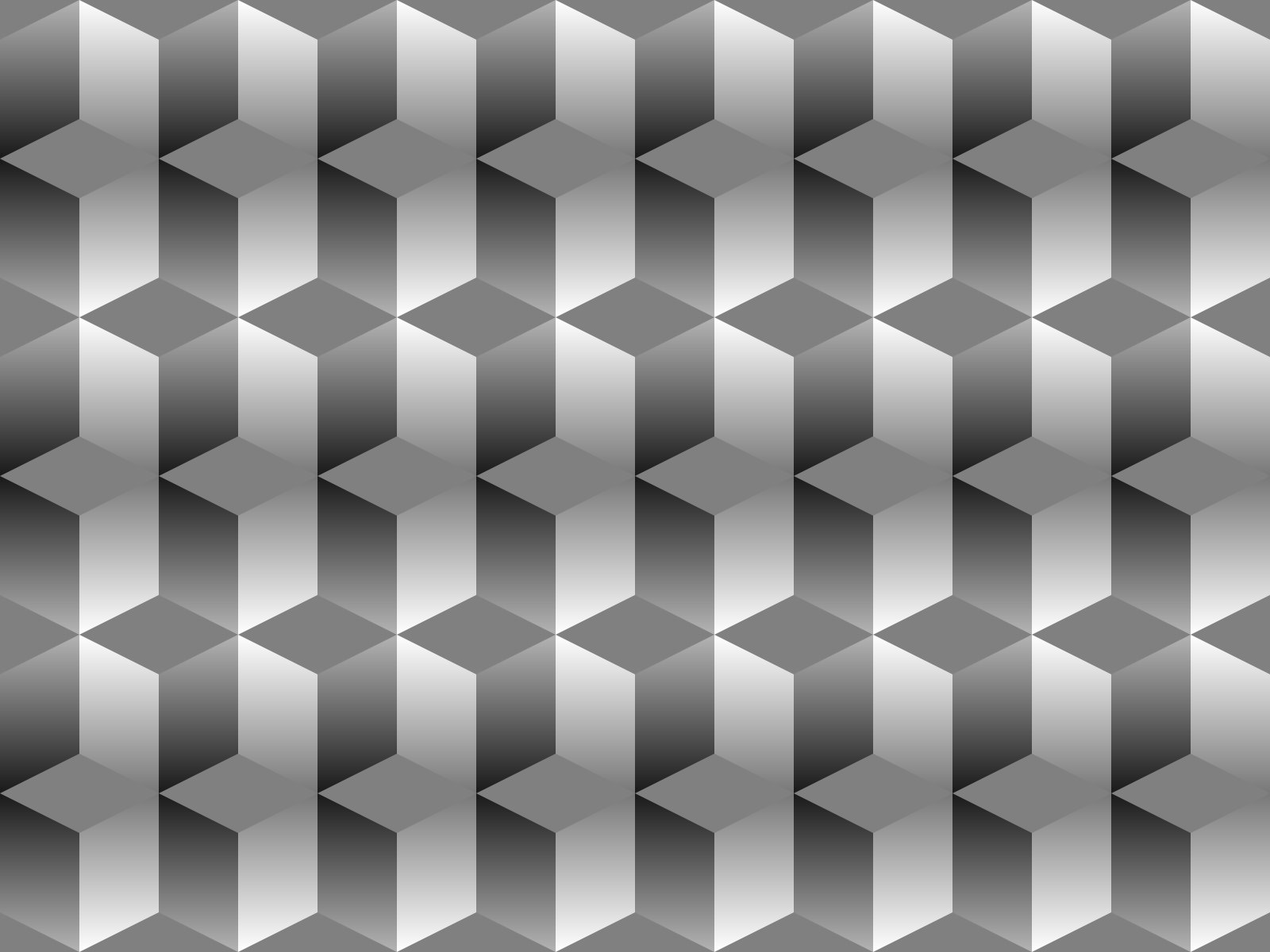 Rows of gray diamonds between bands of upright strips shaded from light to dark, like a wall of blocks