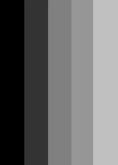 Five stripes of gray going from black to light gray