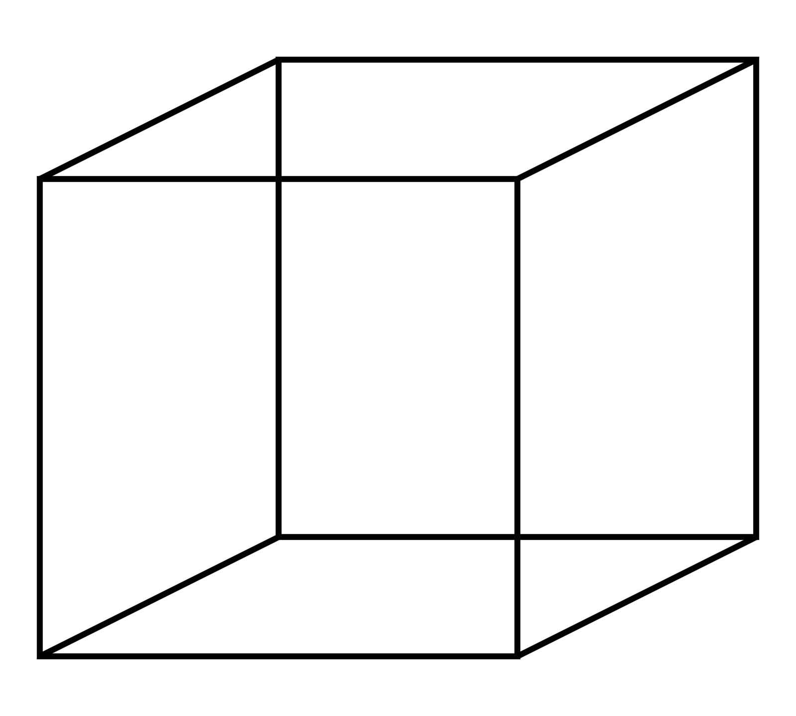 The outline of a see-through cube