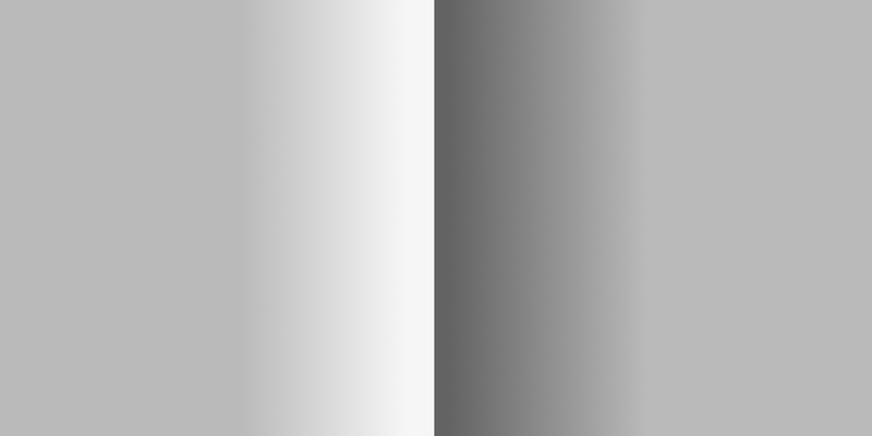 Two gray areas that meet at a sharp edge where one side gets lighter and the other darker