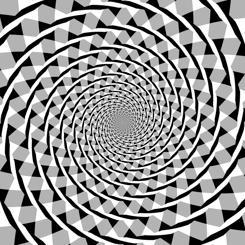 A pattern that looks like a spiral twisting into the center