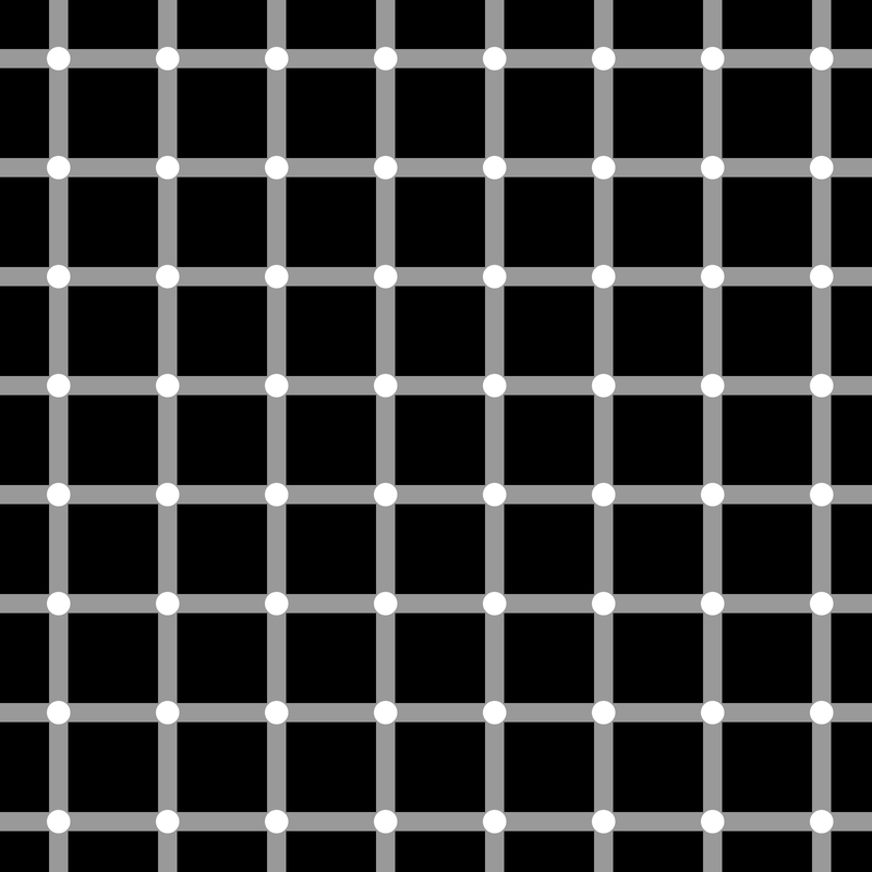 A black background with gray lines crossing and white dots where they meet