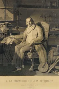 A portrait of Jacquard woven in silk on a Jacquard loom, using about 24,000 punched cards
