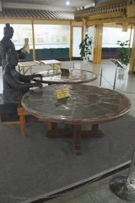 A rebuilt tray of Bi Sheng’s movable clay type in the China Printing Museum