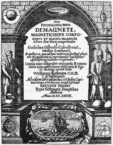 The decorated title page of Gilbert’s book about magnets