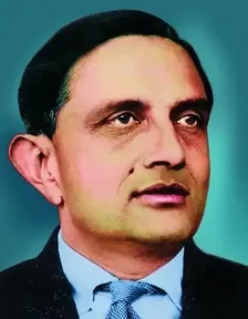 A photograph of Vikram Sarabhai