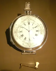 John Harrison’s H4: a large silver watch with a white face