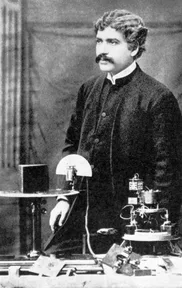 J. C. Bose demonstrating his radio equipment at a lecture in Kolkata