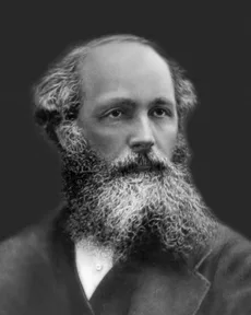 A photograph of James Clerk Maxwell with a dark beard