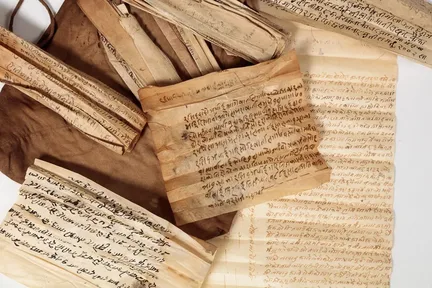 Old sheets of Nepali lokta paper, more than 100 years old