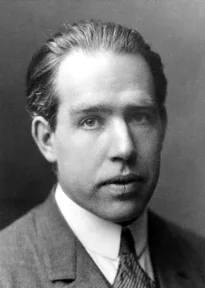 A photograph of Niels Bohr