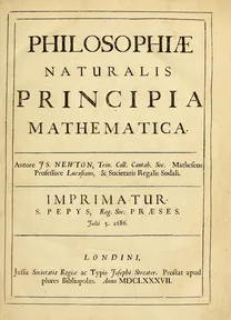 The title page of Newton’s Principia, in Latin, dated 1687