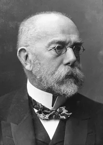 A photograph of Robert Koch in glasses